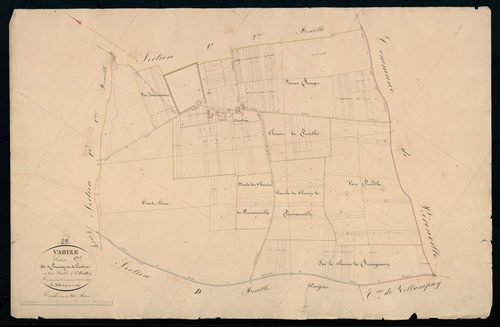 Section C, Pommay et Lindron, feuille 3 / Terminée sur le terrain par Monsieur Billard, Géomètre de 1ère classe.