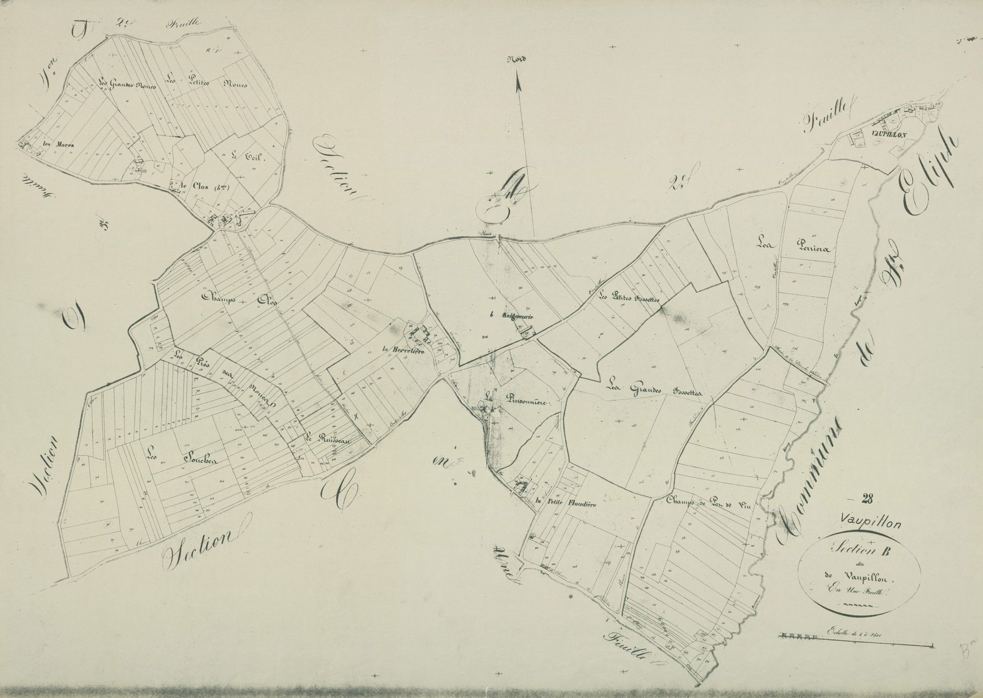 Section B, Vaupillon, en une feuille.