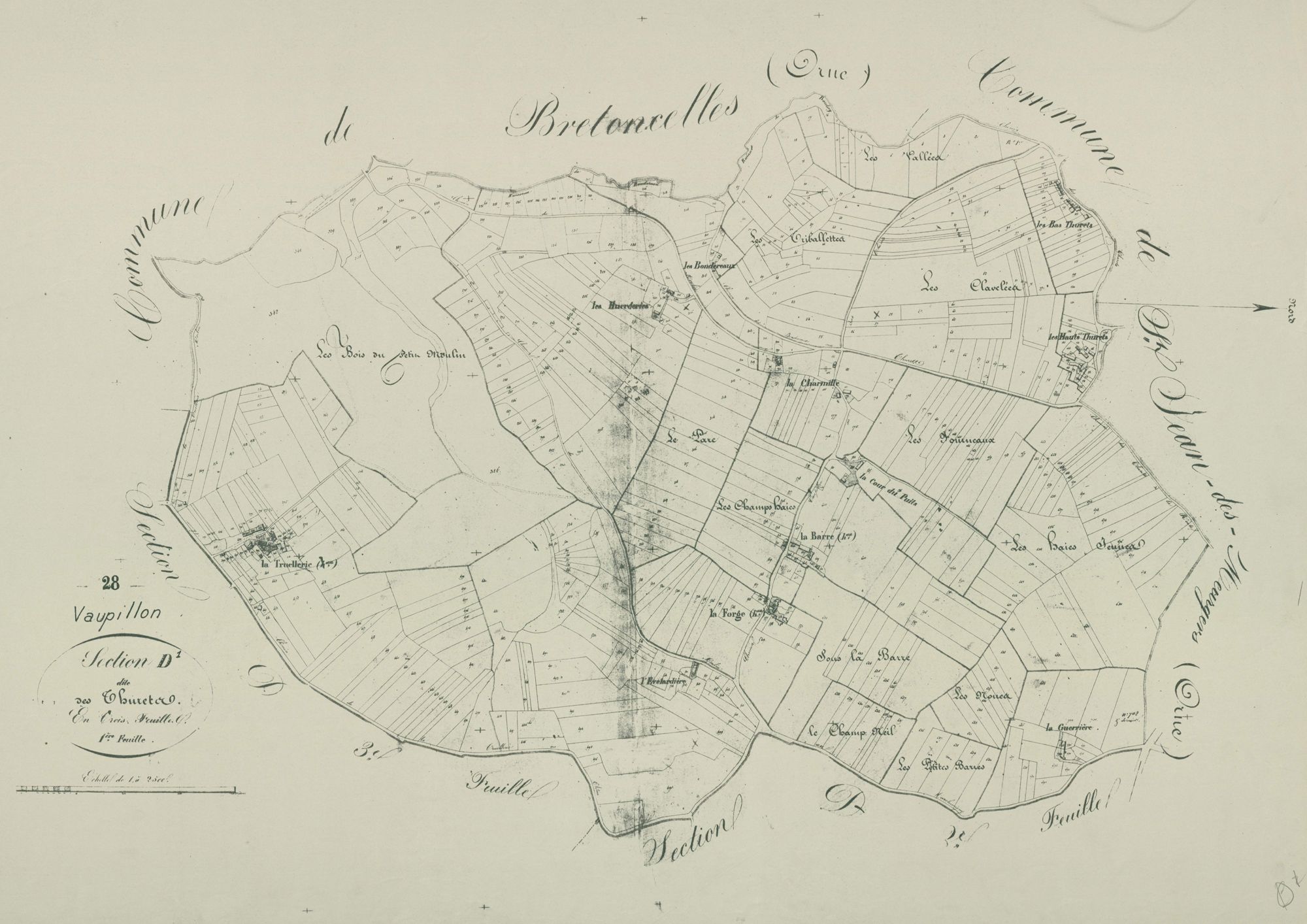 Section D, les Thurets, feuille 1.