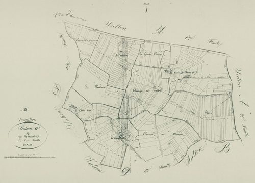 Section D, les Thurets, feuille 2.