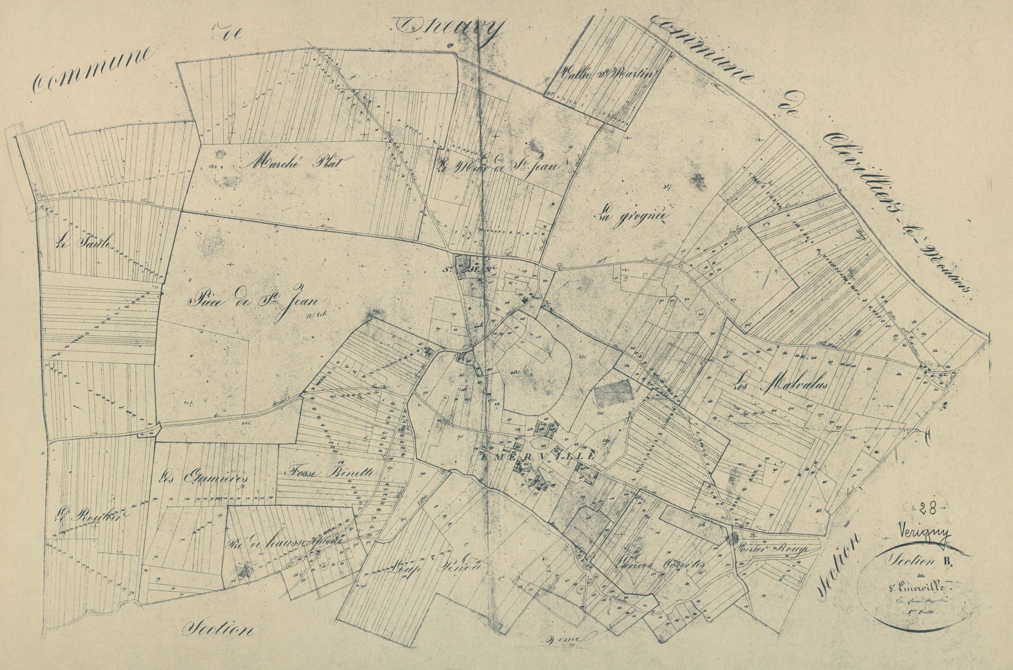 Section B, Emerville, feuille 1.