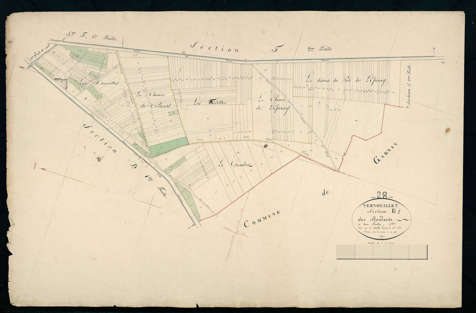 Section E, les Boulards, feuille 1.