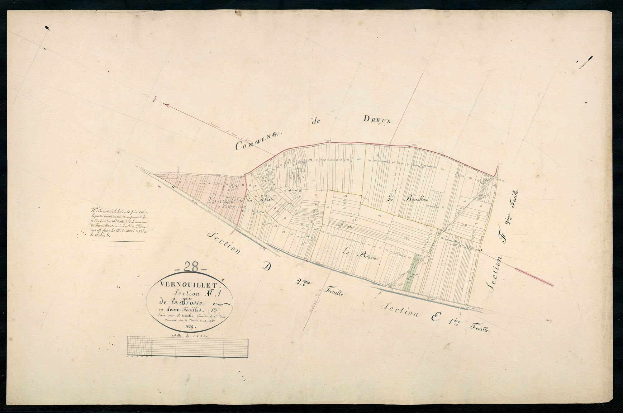 Section F, la Brosse, feuille 1.