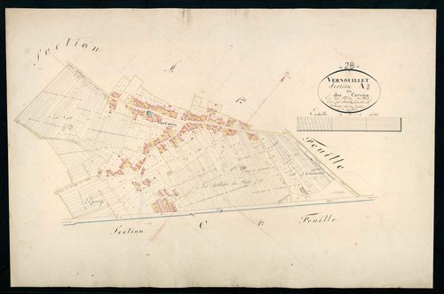Section A, les Corvées, feuille 2 / Terminée sur le terrain par Monsieur Pucet, Géomètre secondaire.