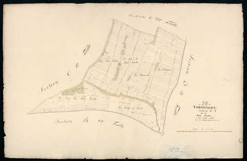 Section C, les Bois Inards, feuille 3.
