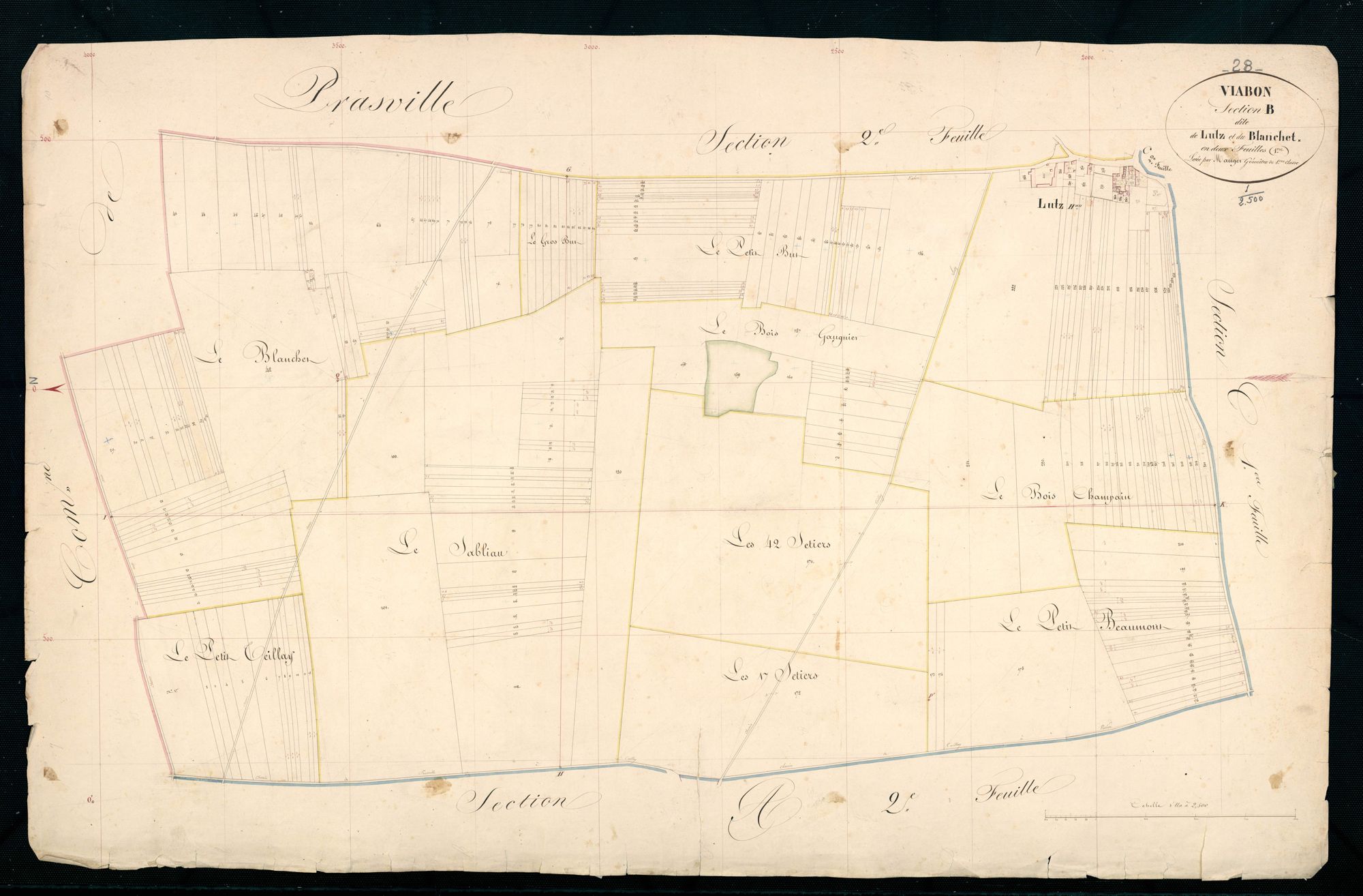 Section B, Lutz et Blanchet, feuille 1.