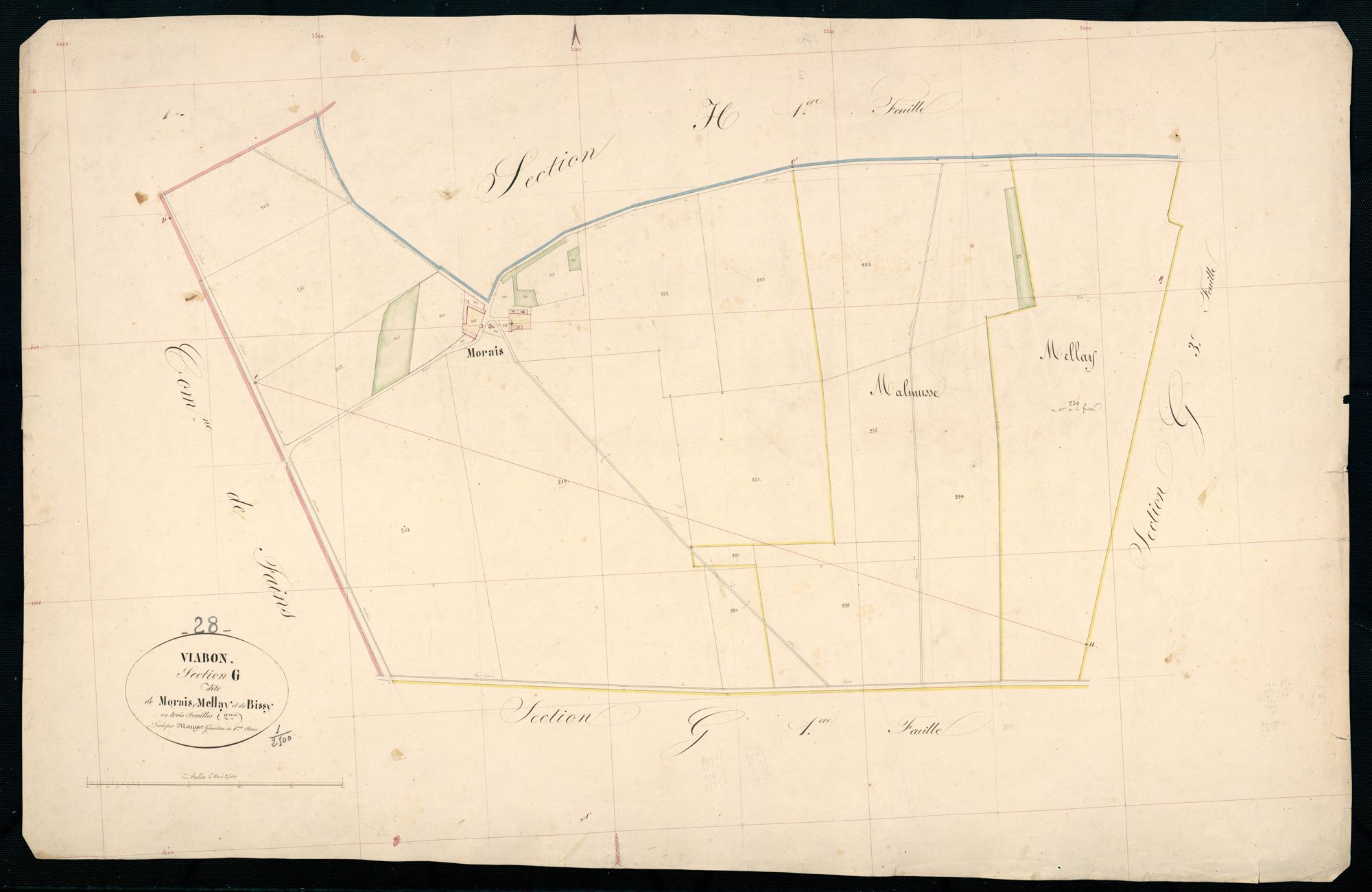 Section G, Morais, Mellay et Bissy, feuille 2.