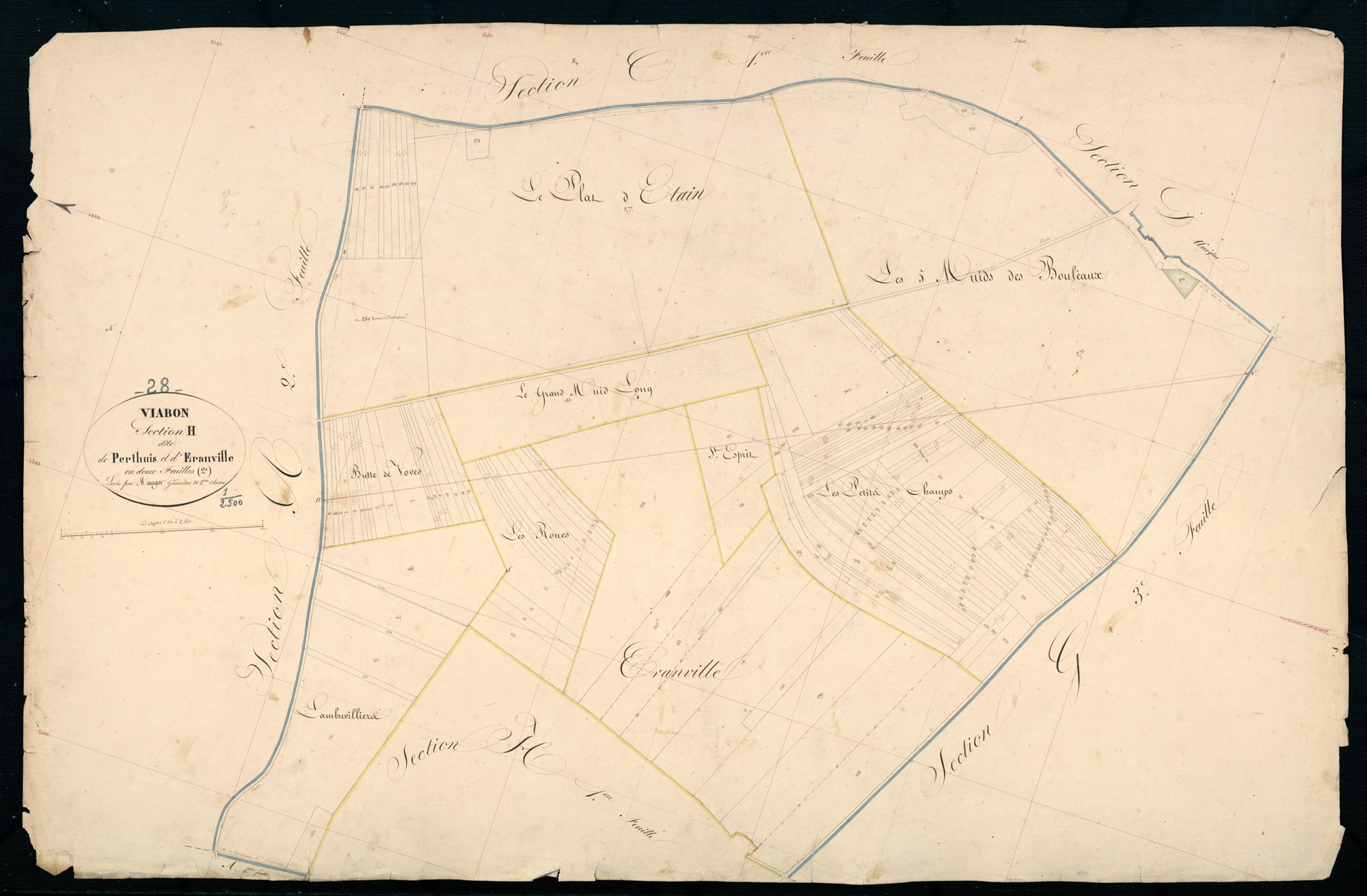 Section H, Perthuis et Eranville, feuille 2.