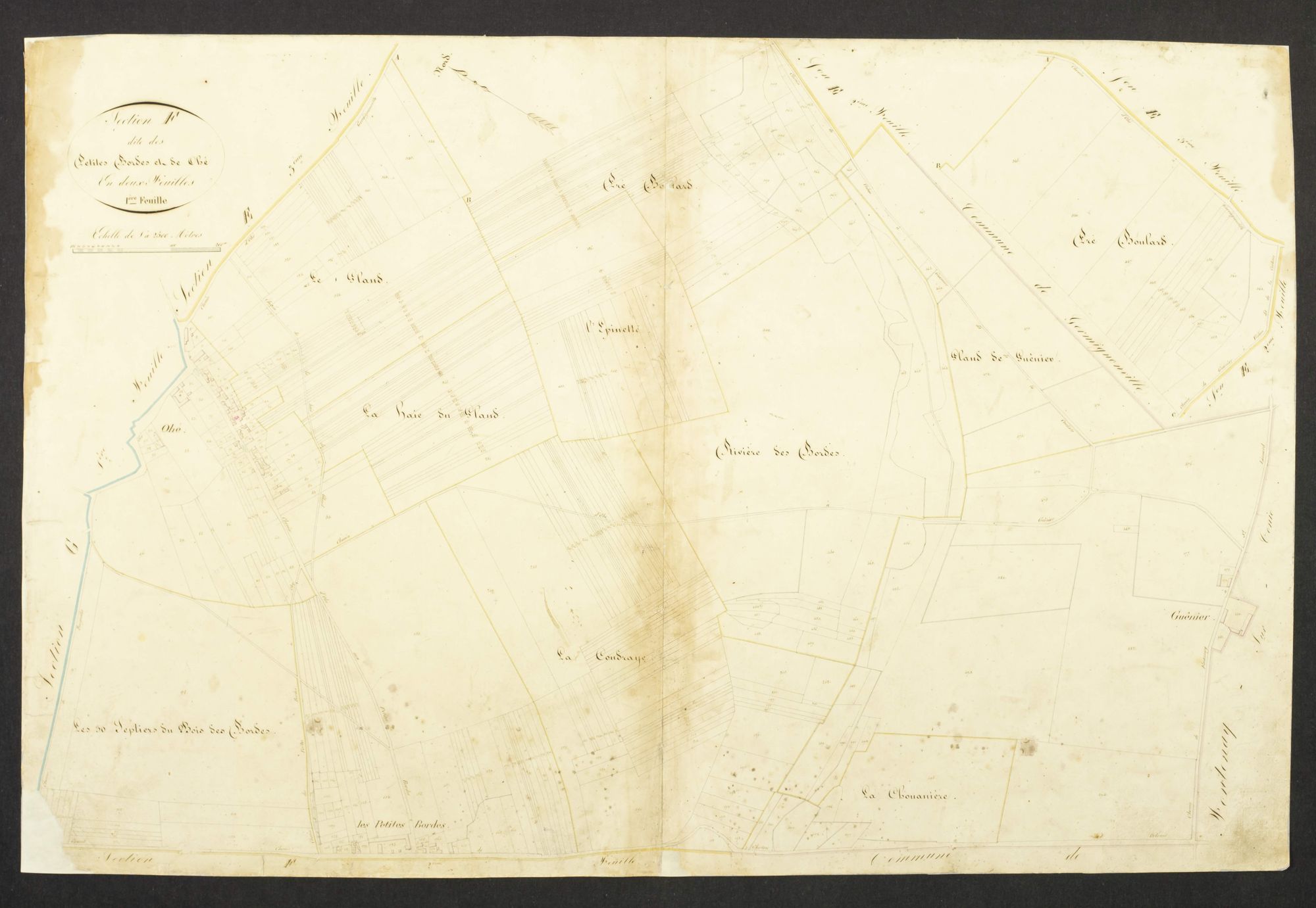 Section F, les Petites Bordes et Ohé, feuille 1.