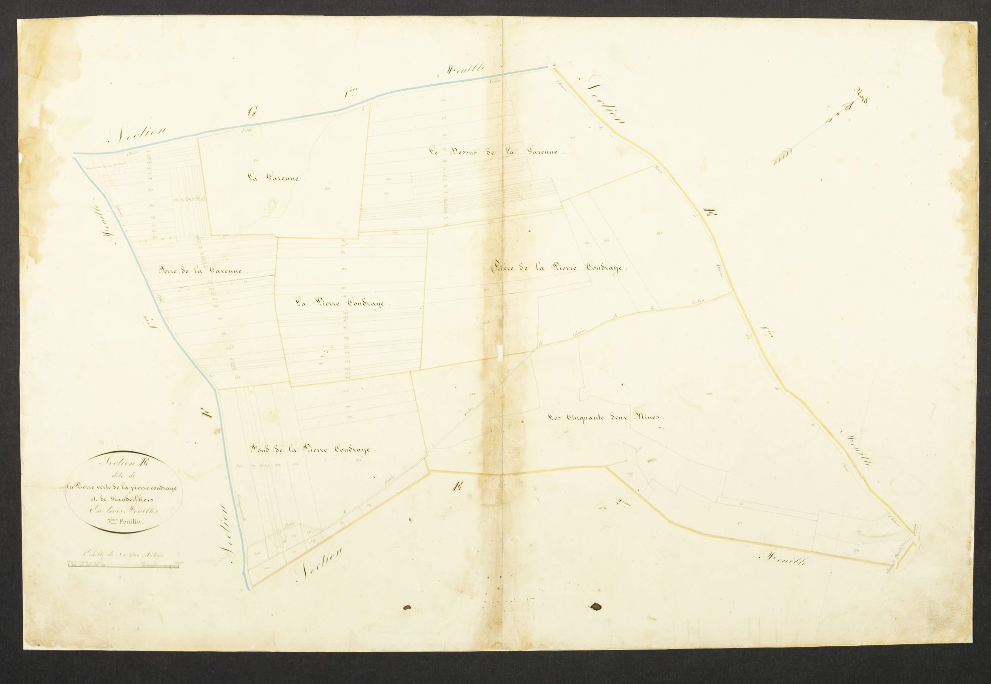 Section E, la Pierre Verte, la Pierre Coudraye et Grandvilliers, feuille 3.