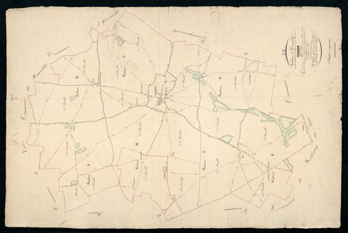 Tableau d'assemblage du plan cadastral parcellaire de la commune de Viabon, Canton de Voves, Arrondissement de Chartres / Terminé sur le terrain en 1835 (...) par Monsieur Mauger, Géomètre de 1ère classe.