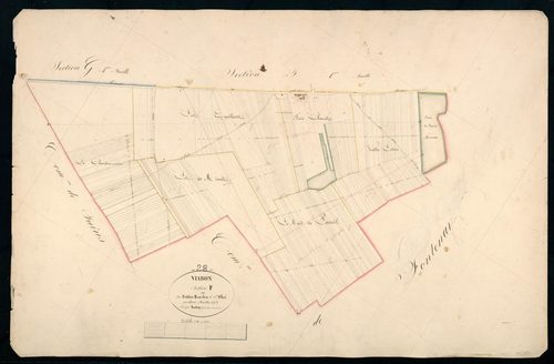 Section F, les Petites Bordes et Ohé, feuille 2 / Terminée sur le terrain par Monsieur Lamiray, Géomètre secondaire.