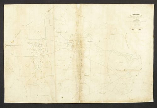 Tableau d'assemblage du plan cadastral parcellaire de la commune de Viabon, Canton de Voves, Arrondissement de Chartres / Terminé sur le terrain en 1835 (...) par Monsieur Mauger, Géomètre de 1ère classe.