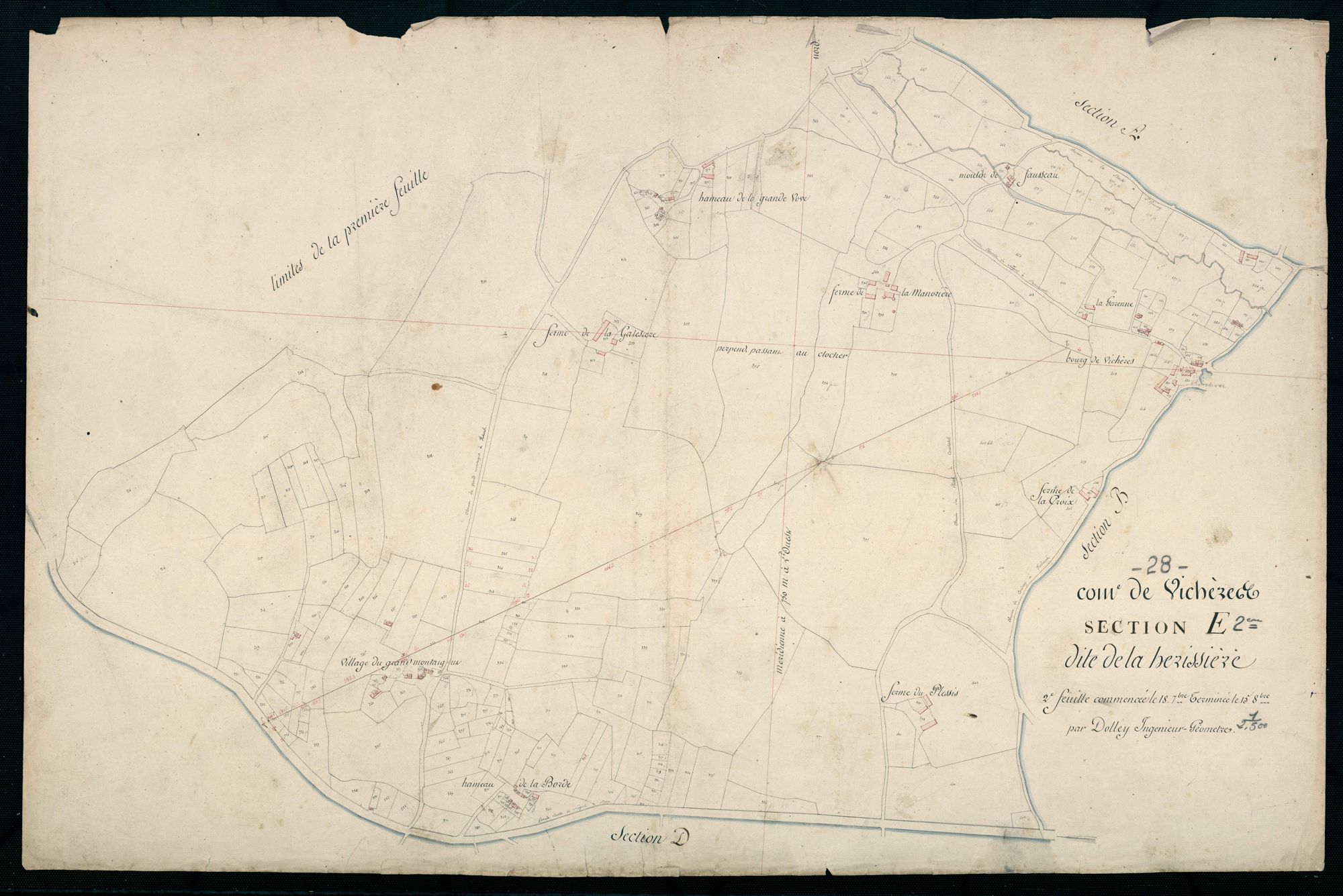 Section E, la Hérissière, feuille 2.