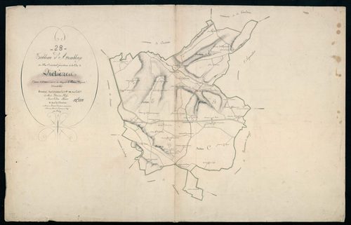 Tableau d'assemblage du plan cadastral parcellaire de la commune de Vichères, Canton de Nogent-le-Rotrou, Arrondissement de Nogent-le-Rotrou / Terminé sur le terrain en 1811 (...) par Monsieur Dolley, [Géomètre].