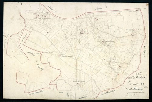 Section D, Ronceray, en une feuille / Terminée par Monsieur Peynaud, Géomètre de 2ème classe.