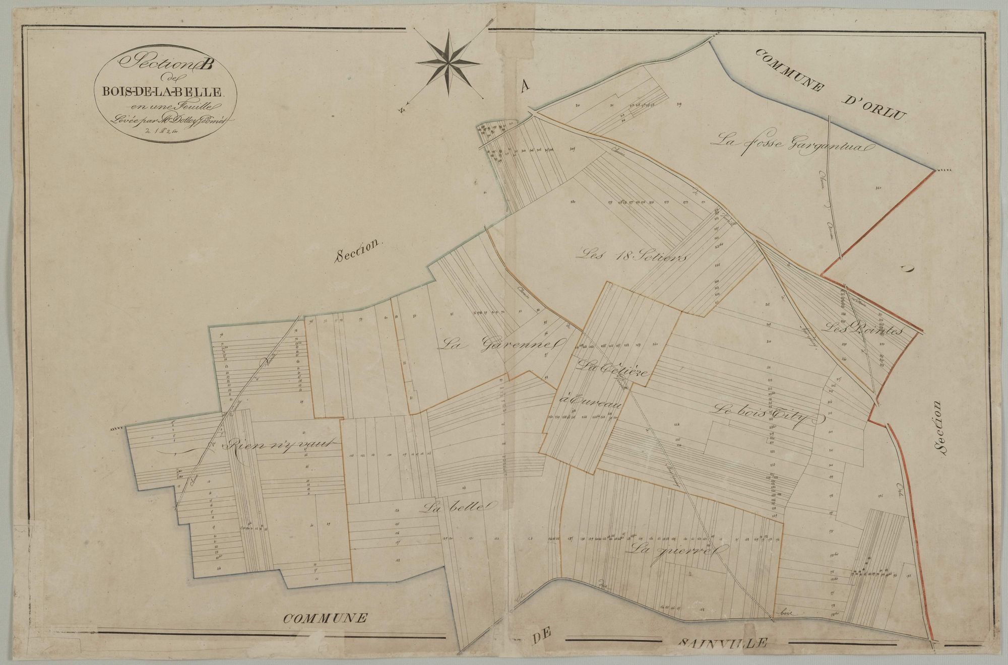 Section B, le Bois de la Belle, en une feuille.