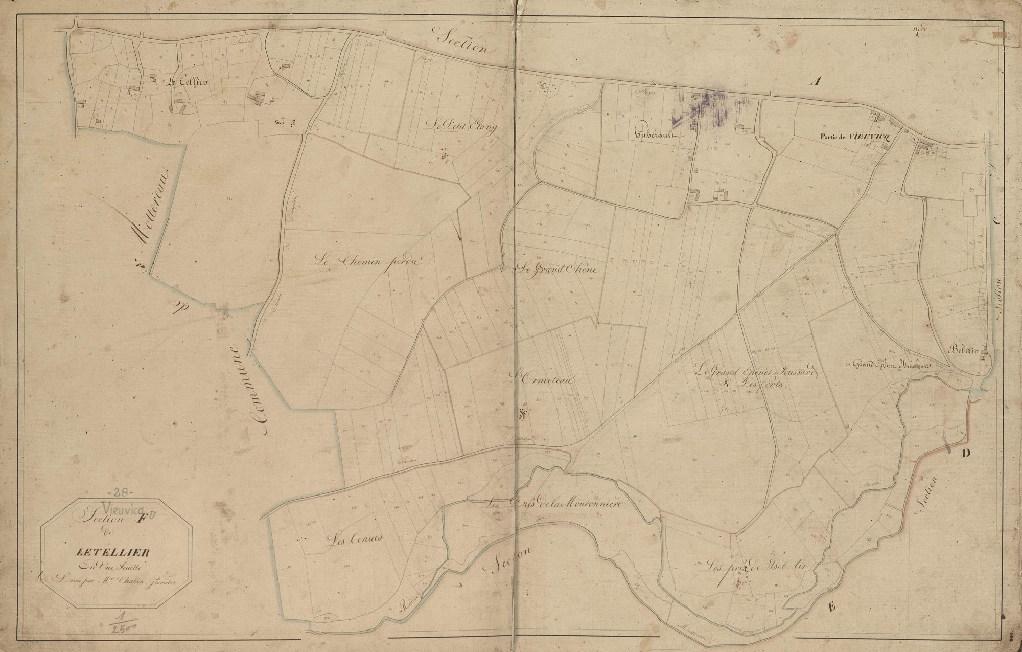 Section F, Letellier, en une feuille.