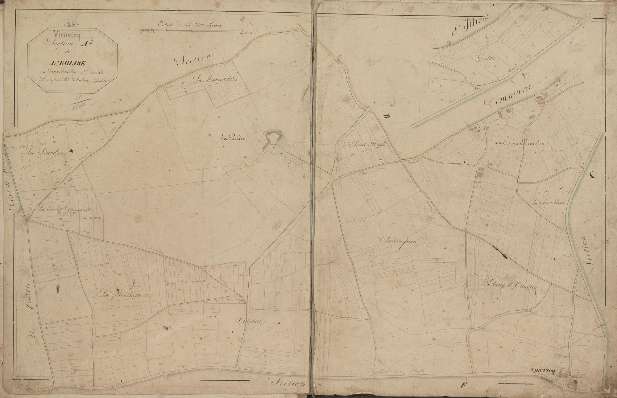 Section A, l'Eglise, feuille 1.