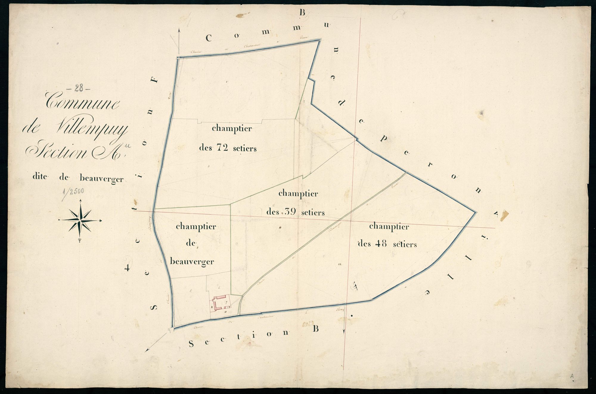Section A, Beauverger, en une feuille.
