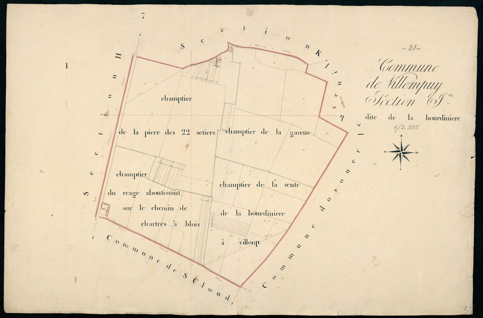 Section J, la Bourdinière, en une feuille.