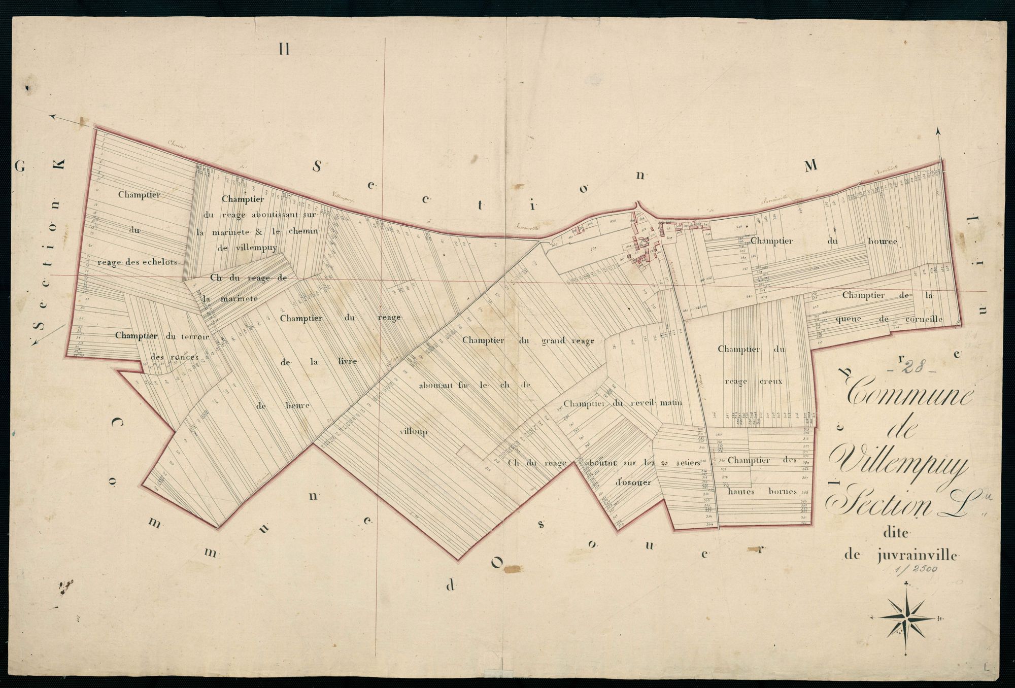 Section L, Juvrainville, en une feuille.