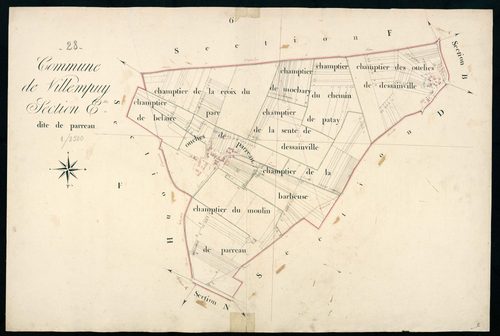 Section E, Parreau, en une feuille.