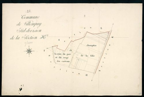 Section H, le Moulin de Larainville, feuille 2.