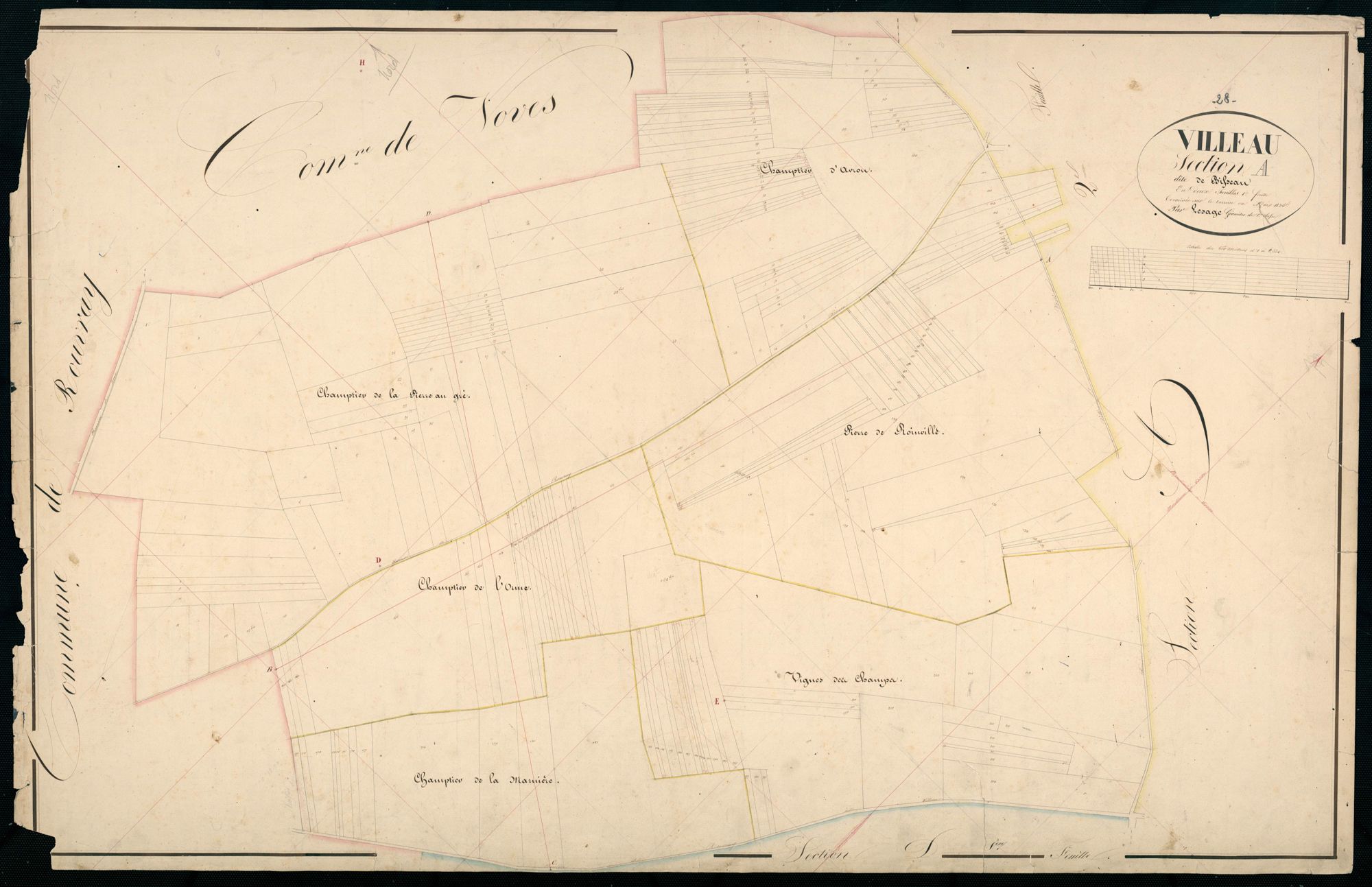 Section A, Bisseau, feuille 1.