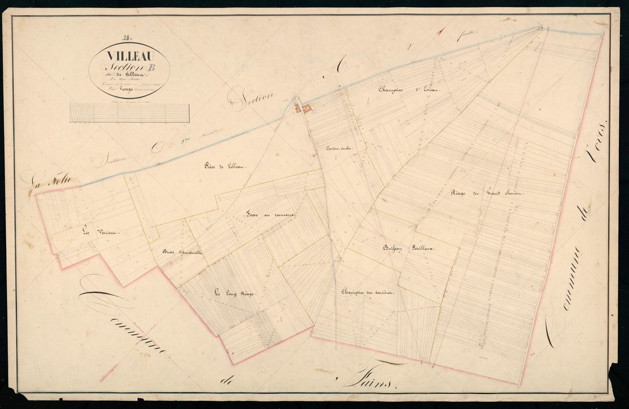 Section B, Tilleau, en une feuille.