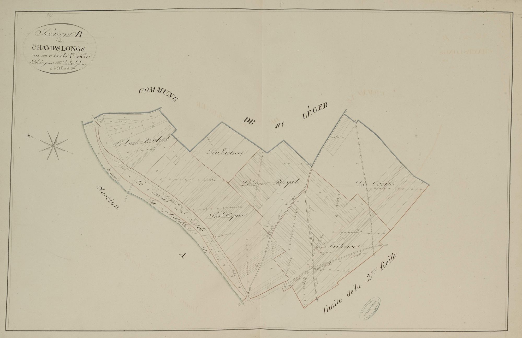 Section B, les Champs Longs, feuille 1.