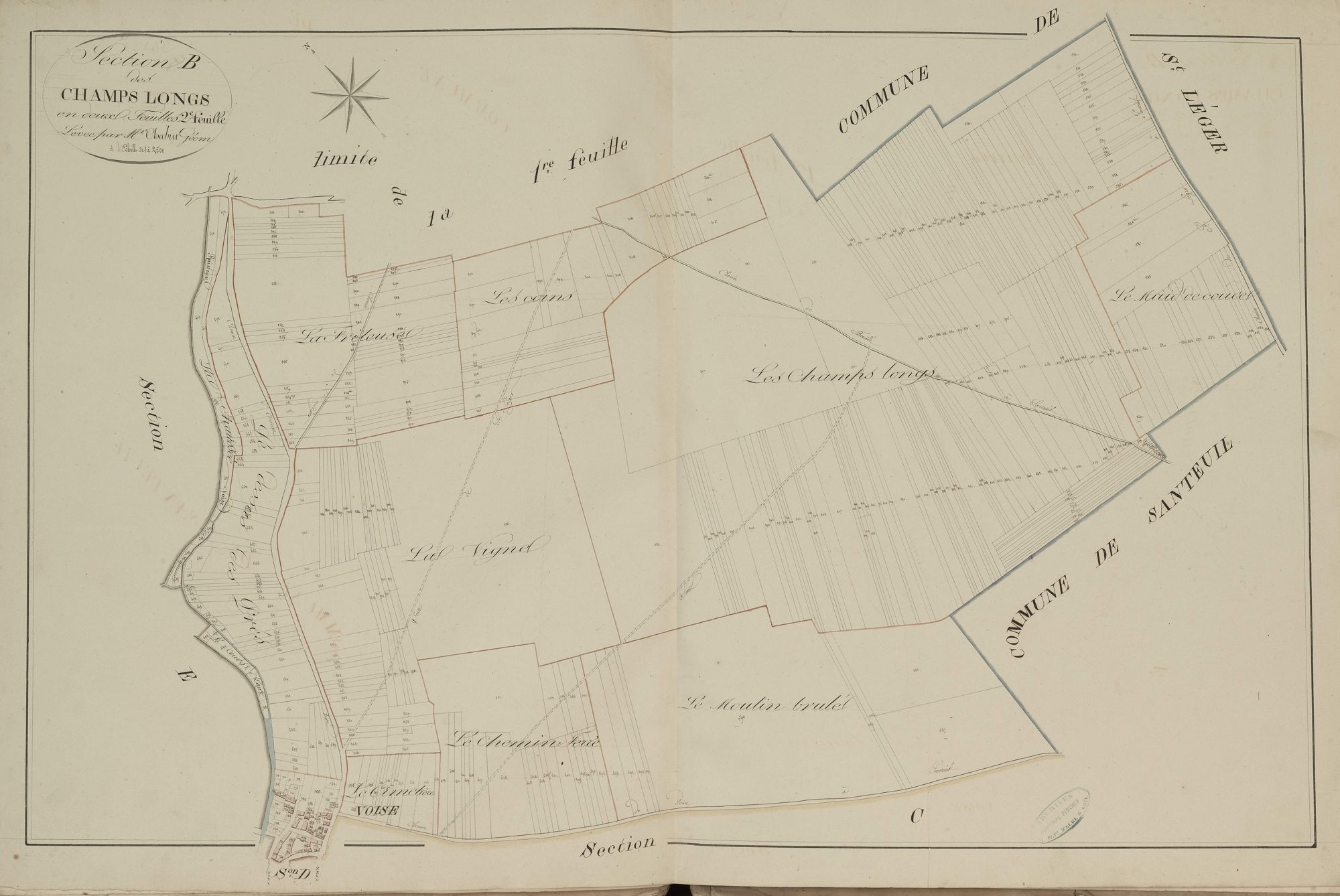 Section B, les Champs Longs, feuille 2.