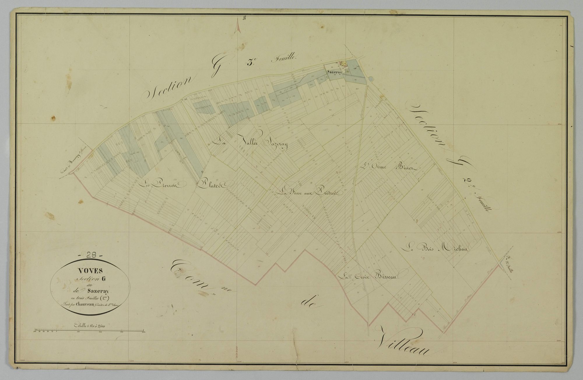 Section G, Sazeray, feuille 1.