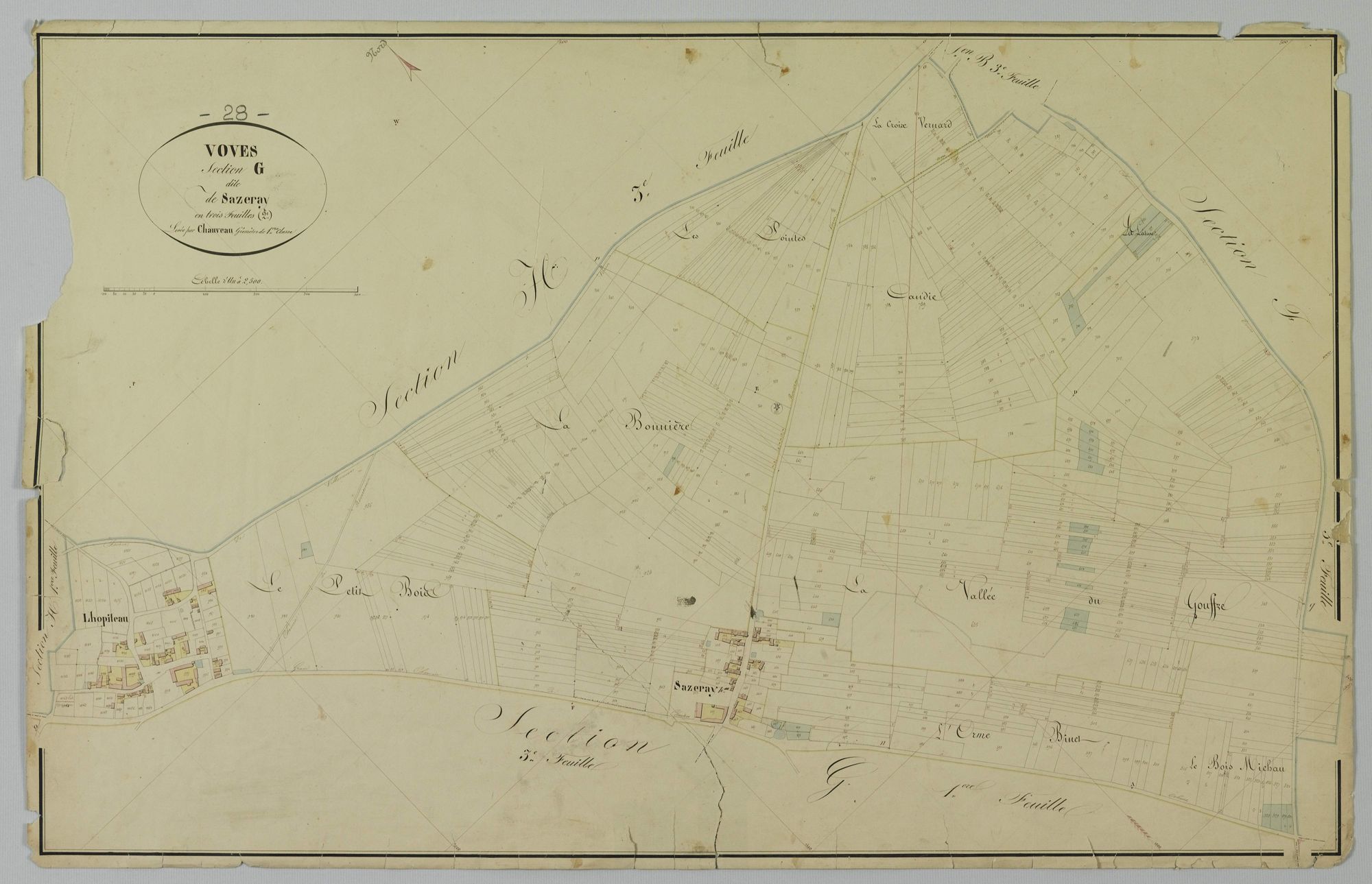 Section G, Sazeray, feuille 2.