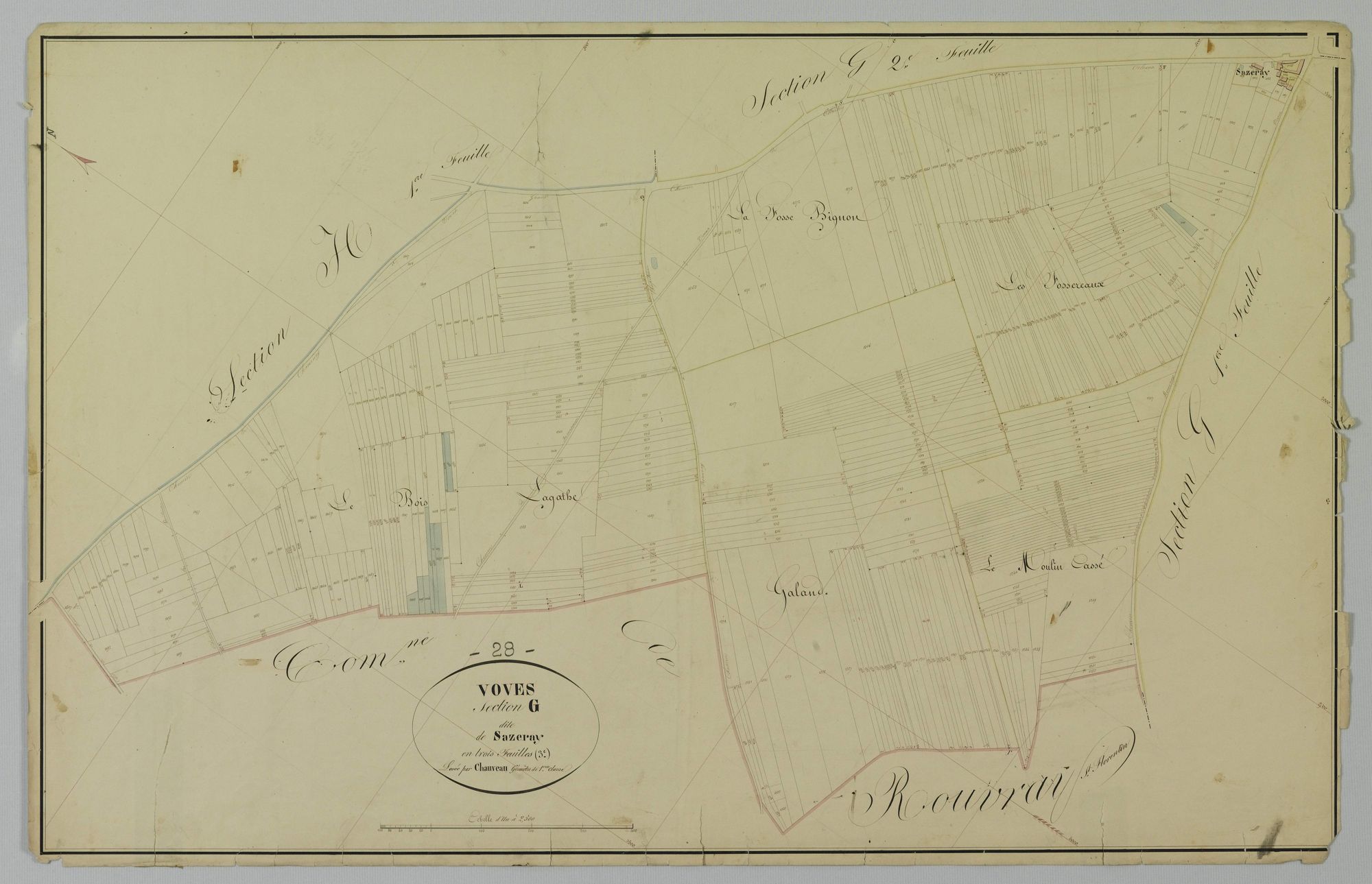 Section G, Sazeray, feuille 3.