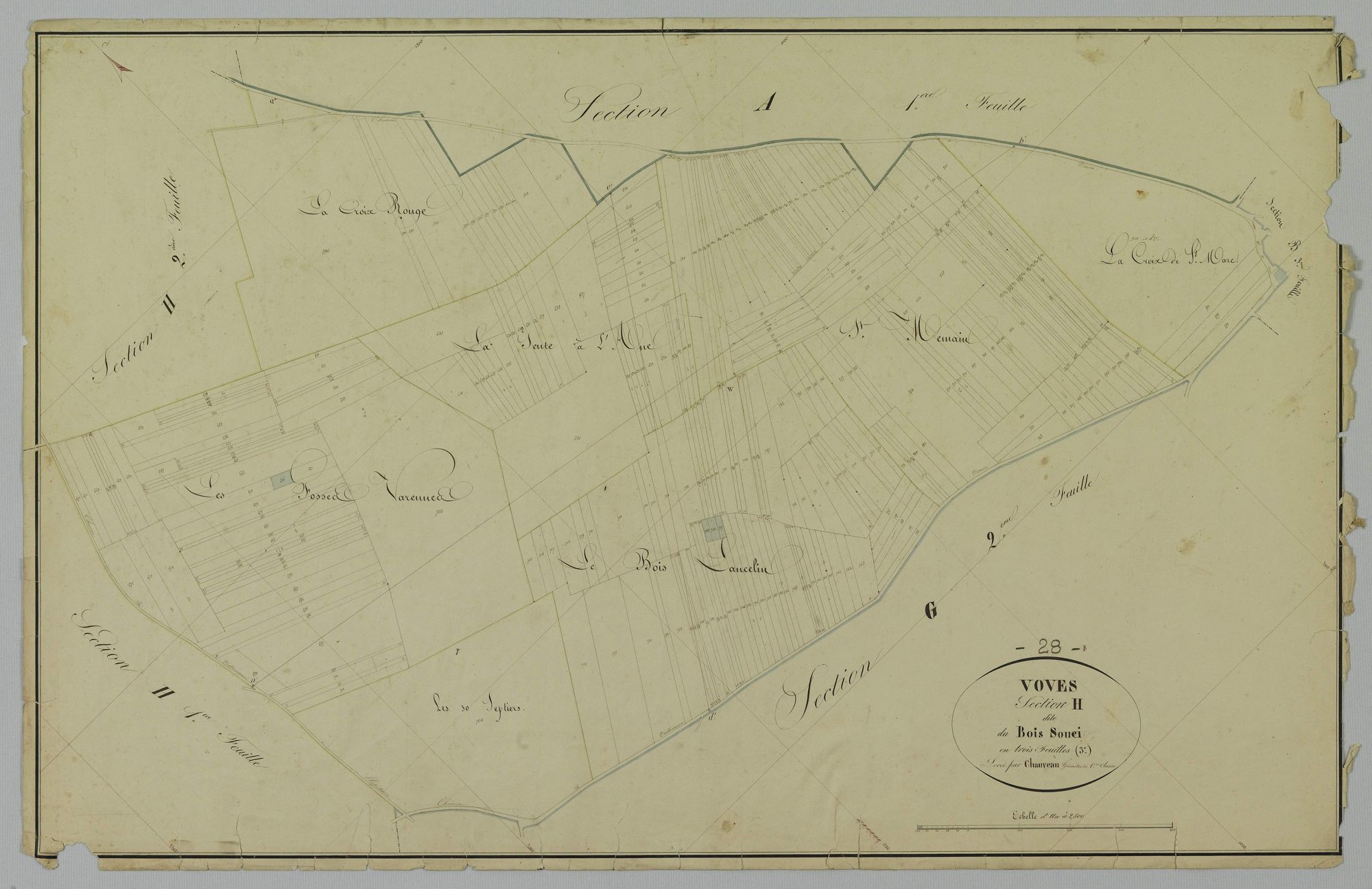 Section H, le Bois Souci, feuille 3.