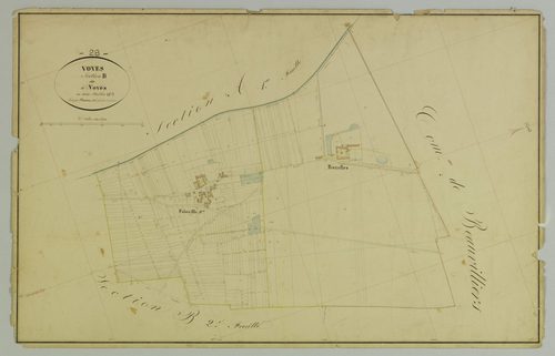 Section B, Voves, feuille 1 / Terminée sur le terrain par Monsieur Masson, Géomètre secondaire.
