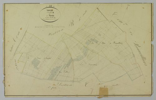 Section B, Voves, feuille 2 / Terminée sur le terrain par Monsieur Masson, Géomètre secondaire.