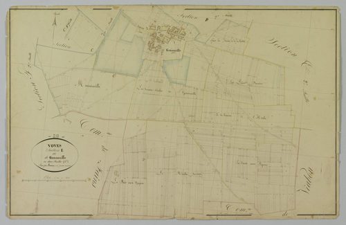 Section E, Genonville, feuille 1 / Terminée sur le terrain par Monsieur Masson, Géomètre secondaire.