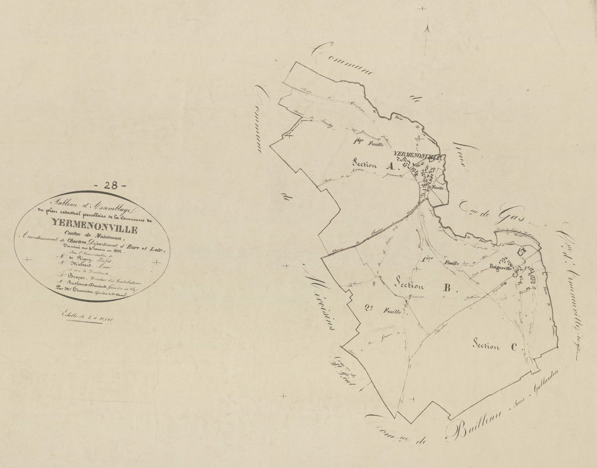 Tableau d'assemblage du plan parcellaire.