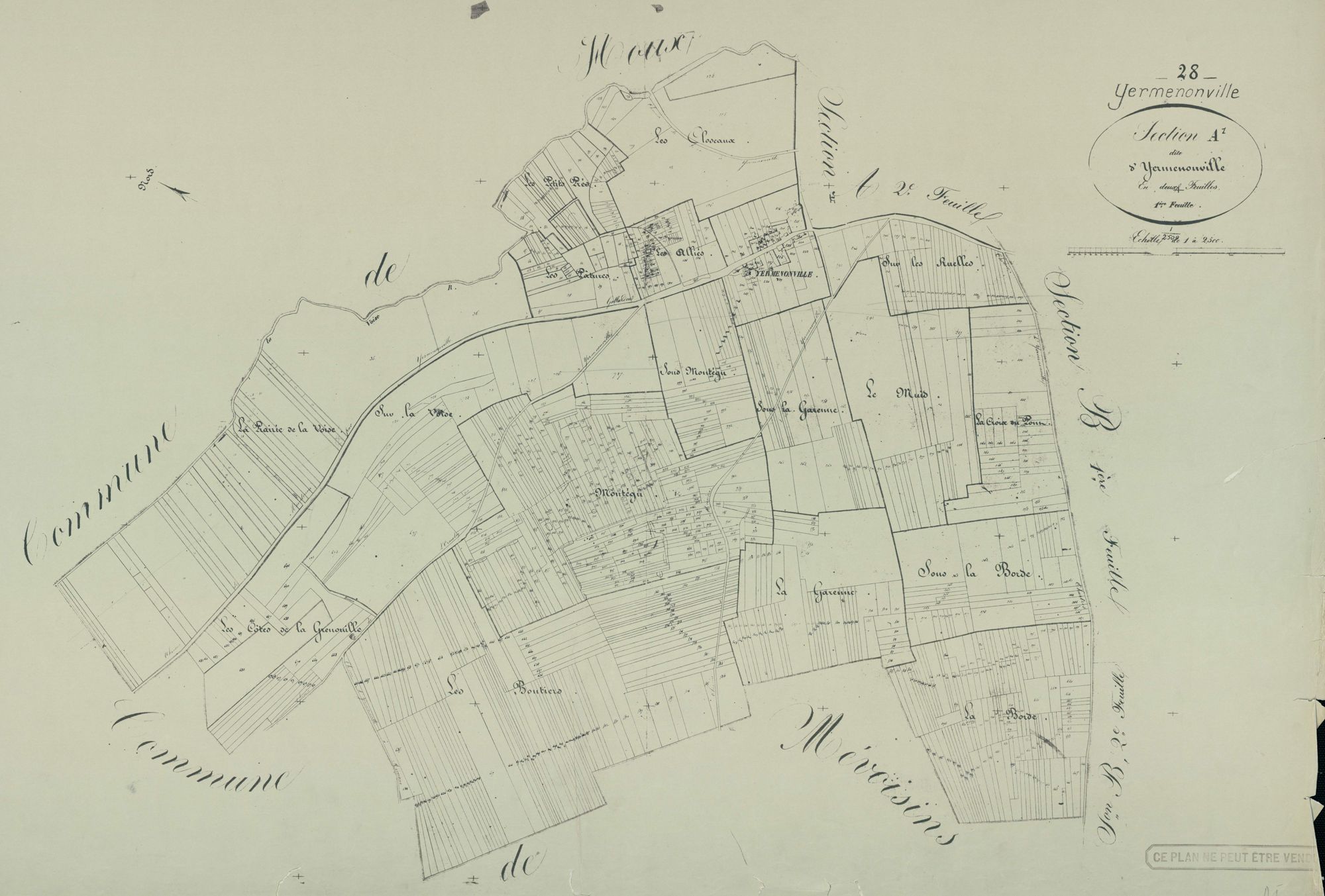 Section A, Yermenonville, feuille 1.