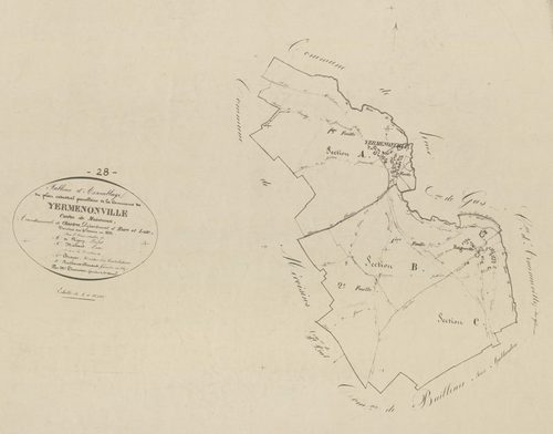 Tableau d'assemblage du plan parcellaire.