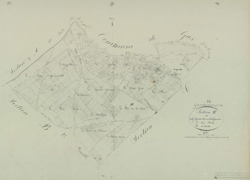 Section B, la Grande Voie et la Garenne, feuille 1.