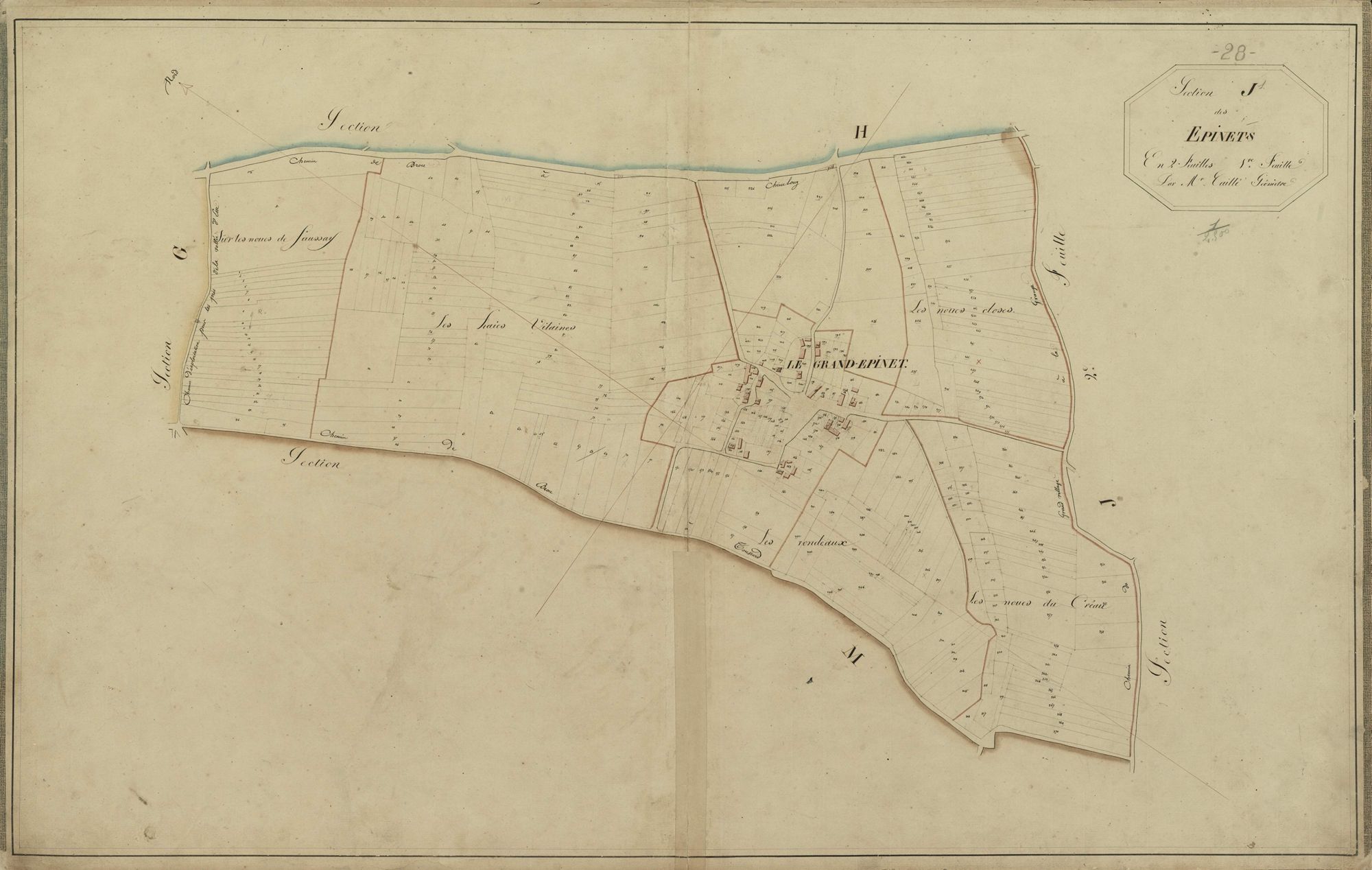 Section J, les Epinets, feuille 1.