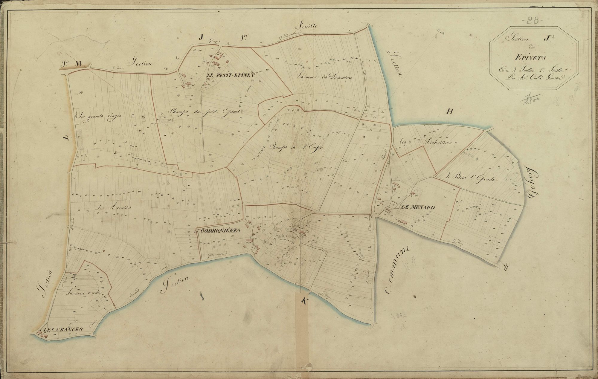 Section J, les Epinets, feuille 2.