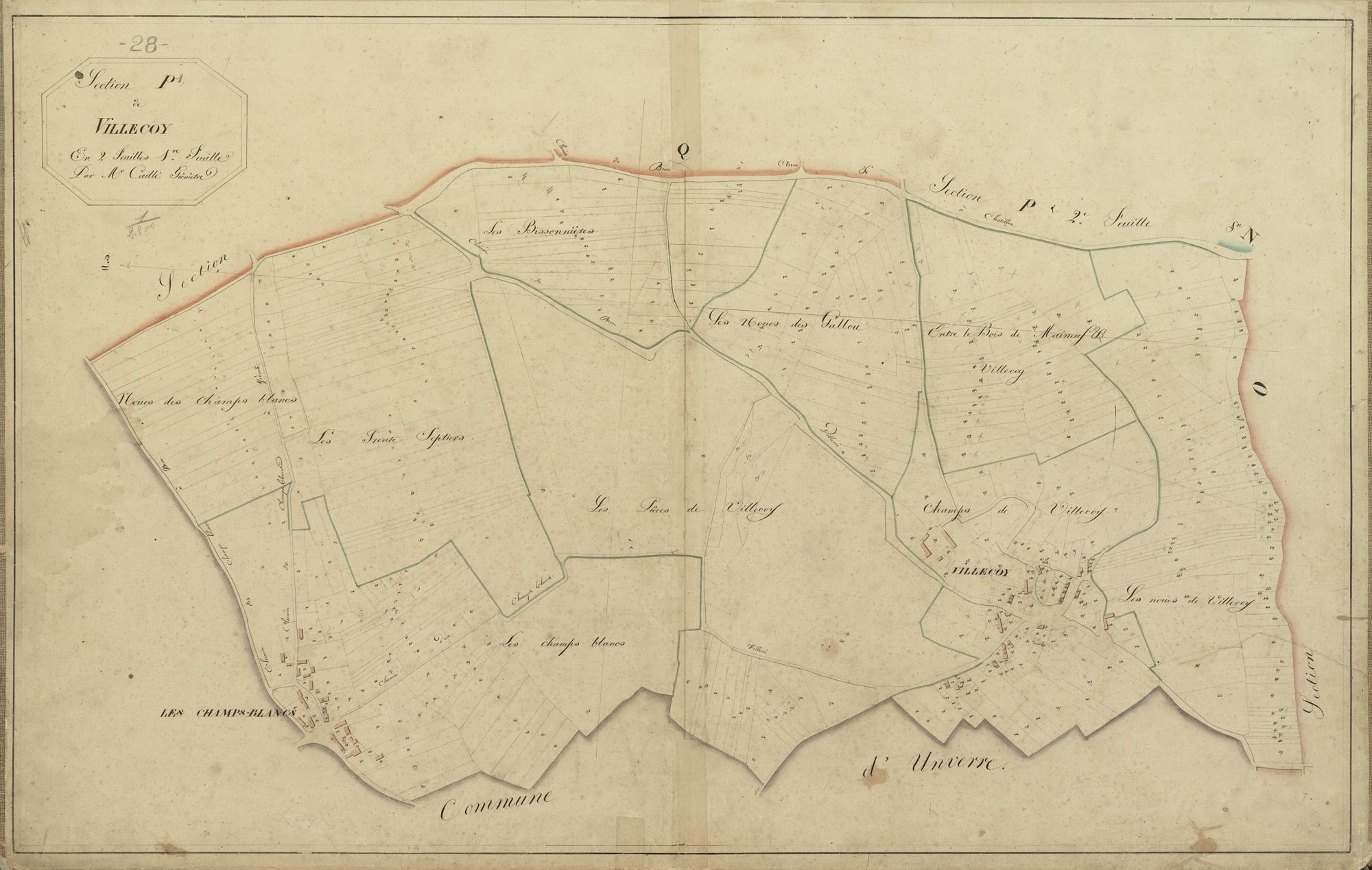 Section P, Villecoy, feuille 1.