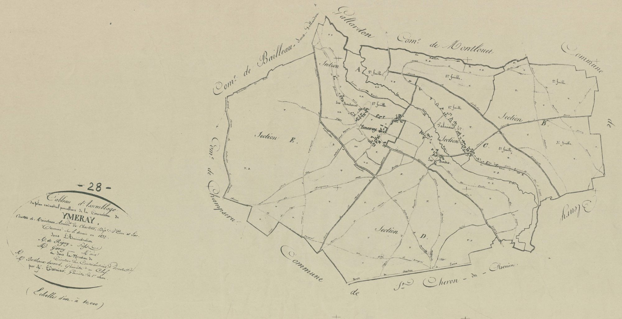 Tableau d'assemblage du plan parcellaire.