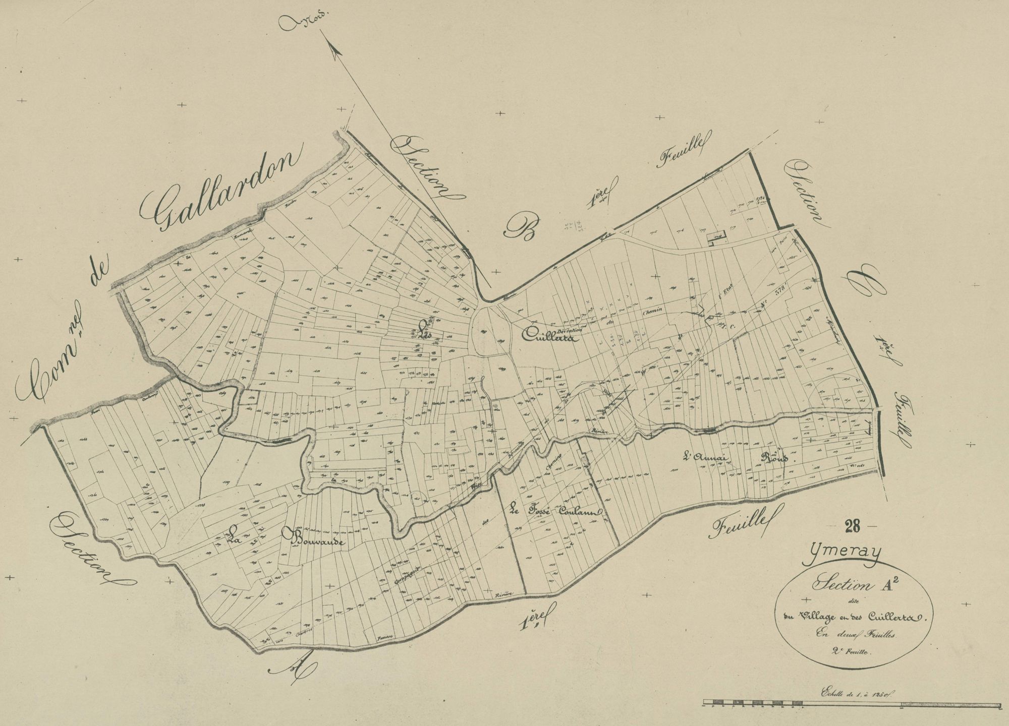 Section A, le Village et les Cuillerts, feuille 2.