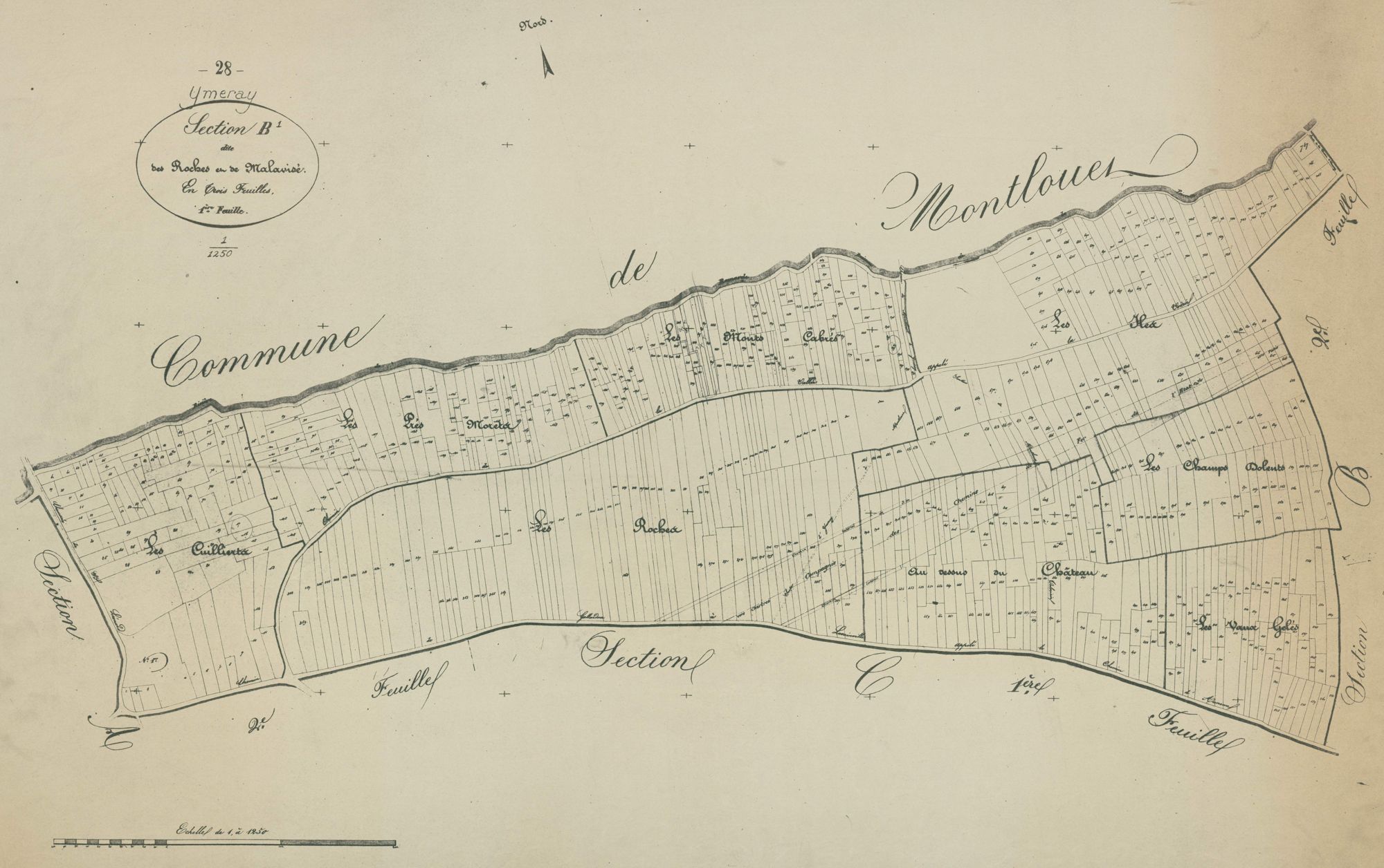 Section B, les Roches et Malavisé, feuille 1.