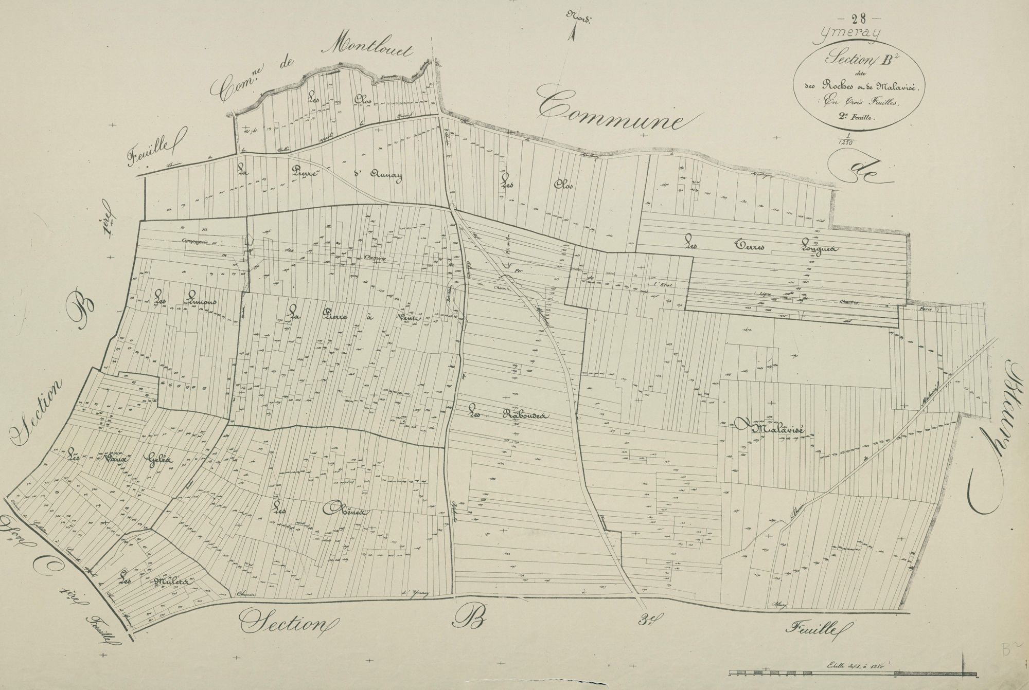 Section B, les Roches et Malavisé, feuille 2.